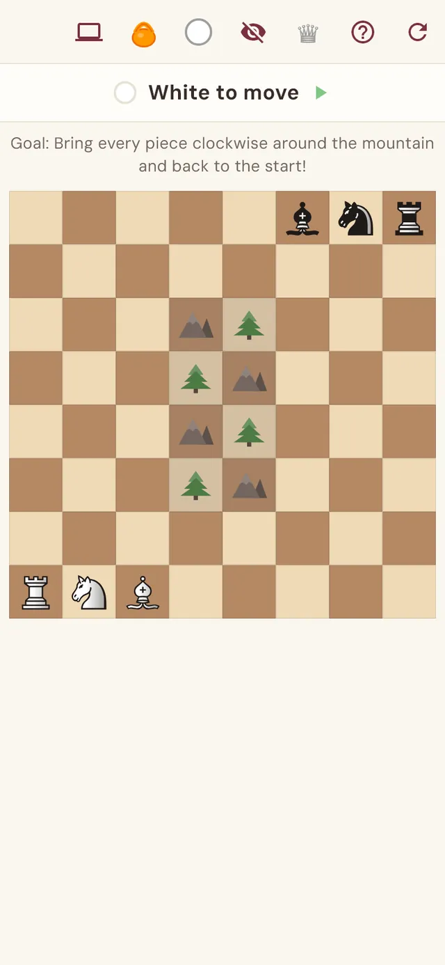 Great Journey game with the mountain in the middle
