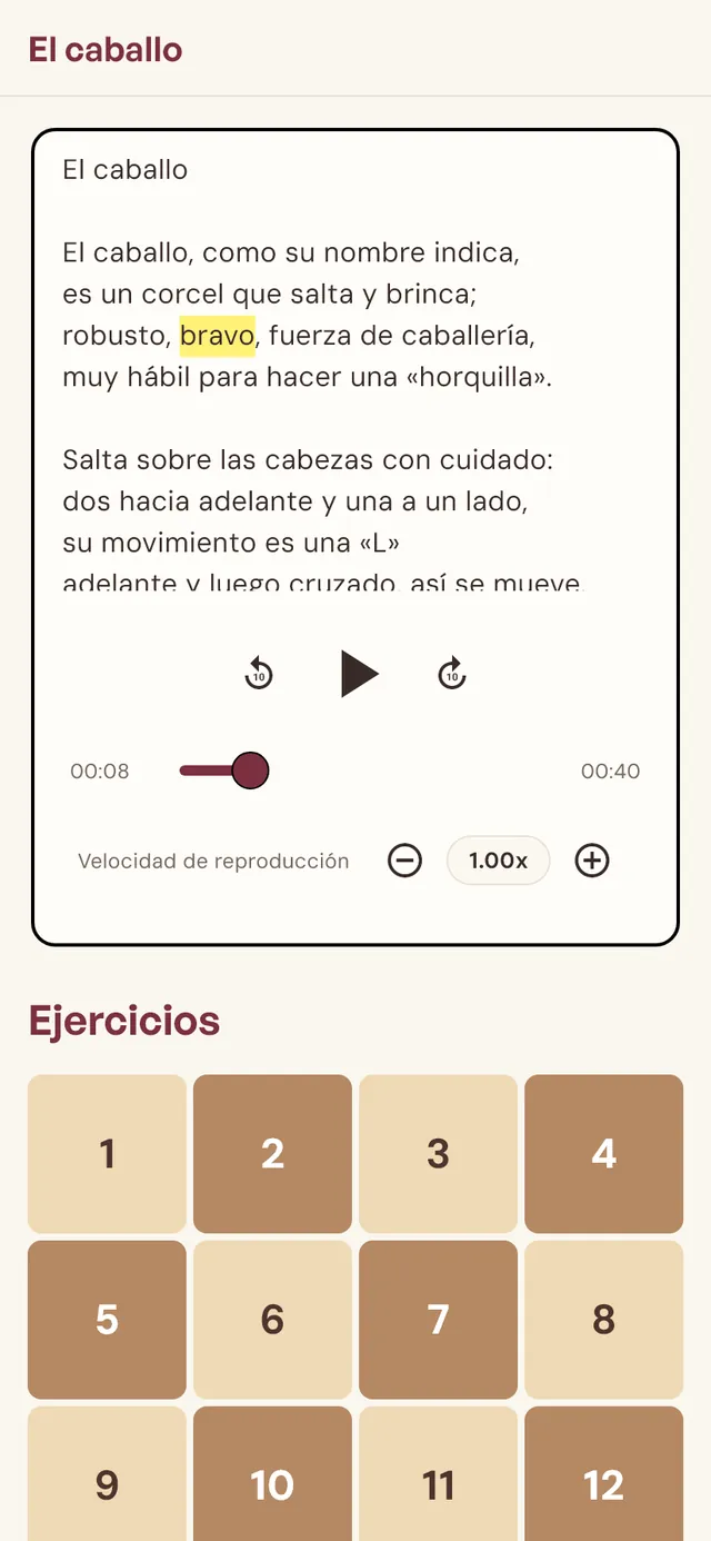 Capítulo con un poema para leer en la app WarumSchach