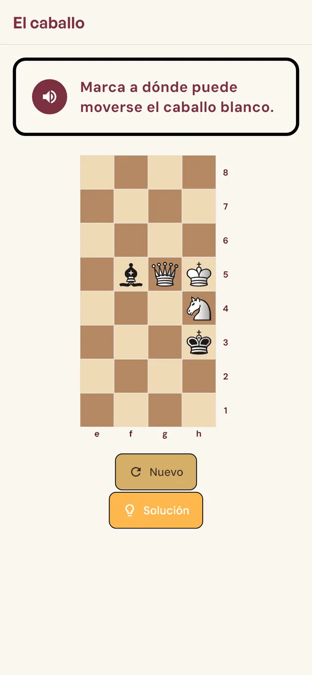 Ejercicio en el tablero en la app WarumSchach